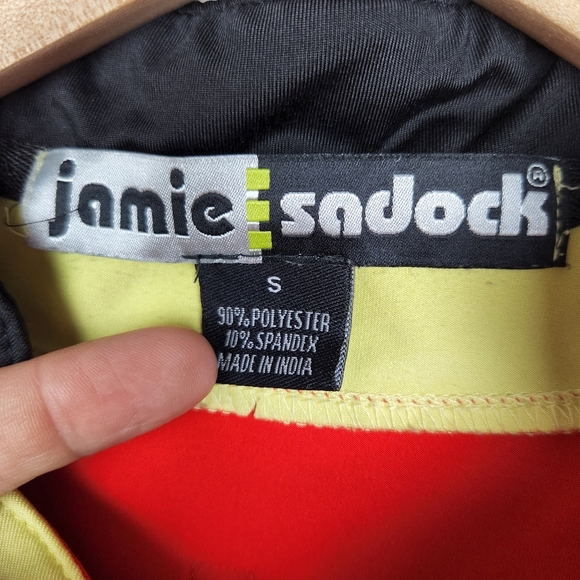 Jamie Sadock Orange Sleeveless Stretchy Zip Neck Sport Tank Top Sz S - Picture 3 of 5